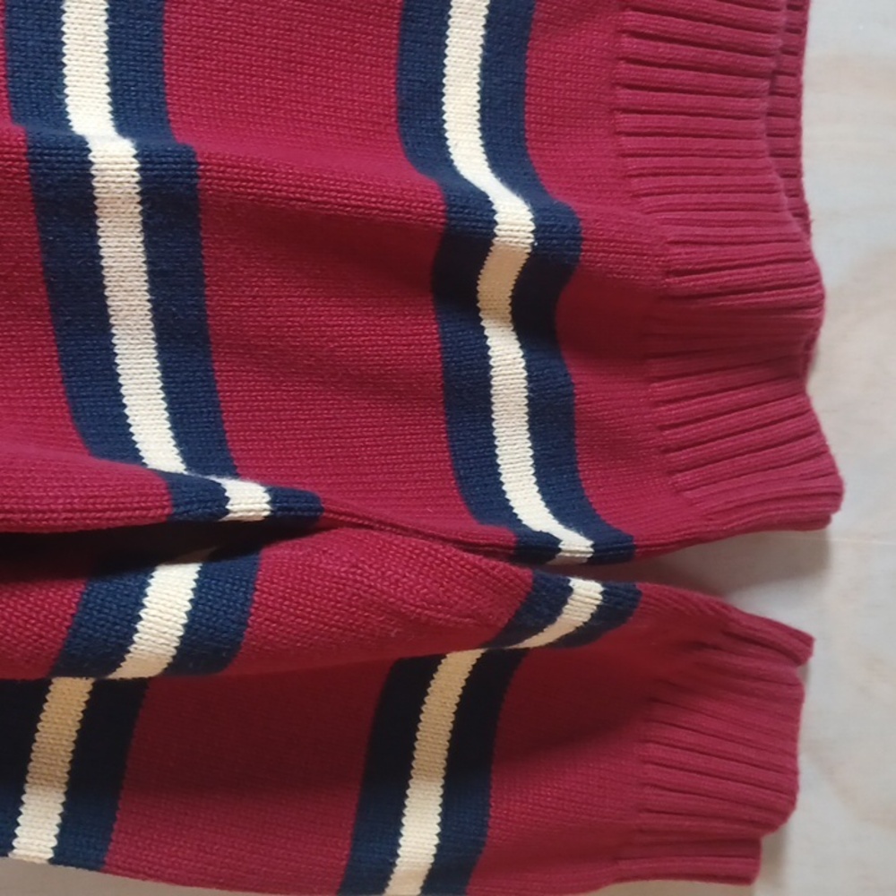 Tommy Hilfiger Vintage Crewneck Striped Sweater Embroidered Crest Heavyweight - Picture 8 of 15